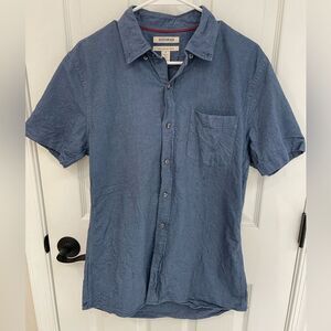 Goodthreads 100% Cotton Blue Short Sleeve Slim Button Down Shirt Men’s Size M